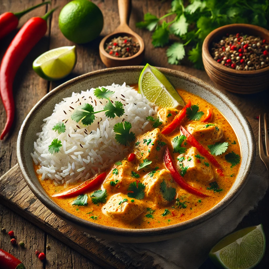 Egyszerű thai csirke kókusztejes curryvel