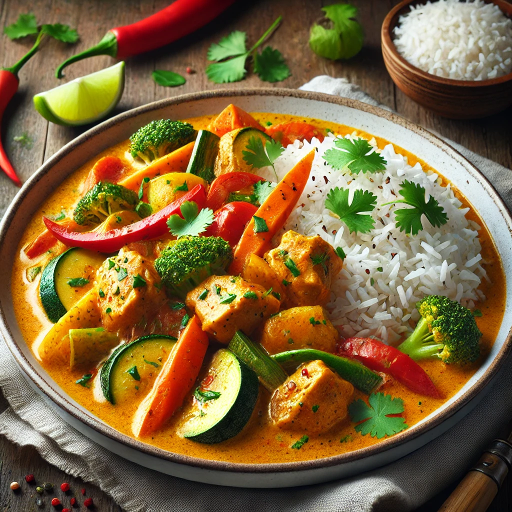 Egyszerű és egzotikus thai curry csirkemellel