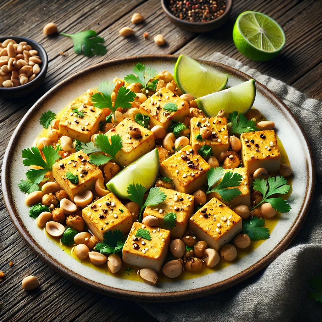Tápláló és ízletes tofu falatok pirított mogyoróval