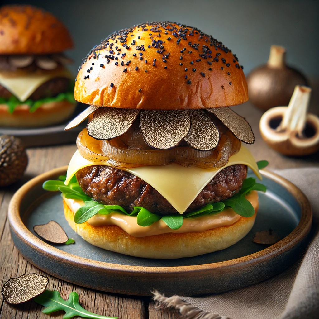 Luxus burger gouda sajttal Ã©s szarvasgombÃ¡val
