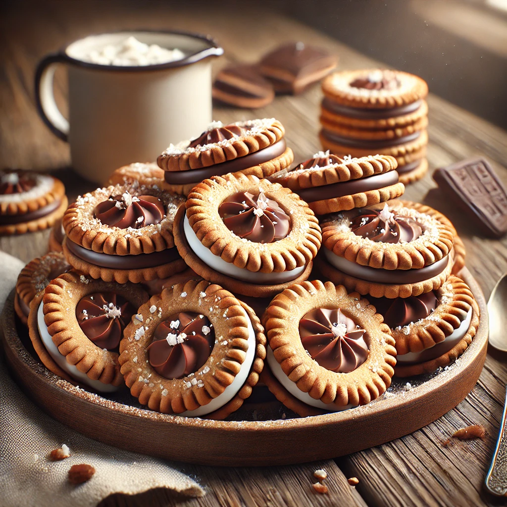 Finom túrós-csokoládés linzer sütemények