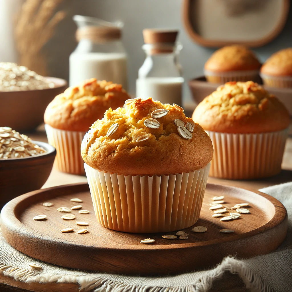 Egészséges muffin túróval és zabpehellyel