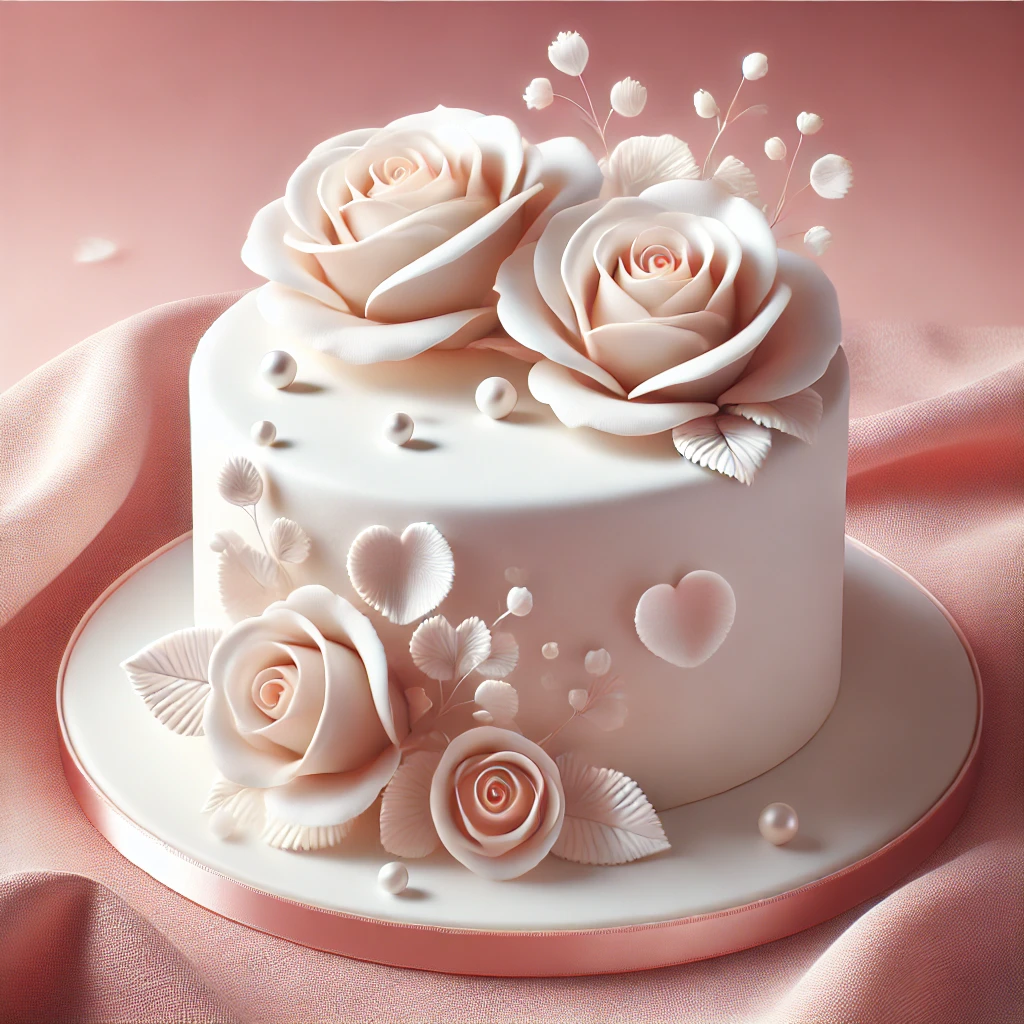 Romantikus és látványos Valentin-napi rózsás torta