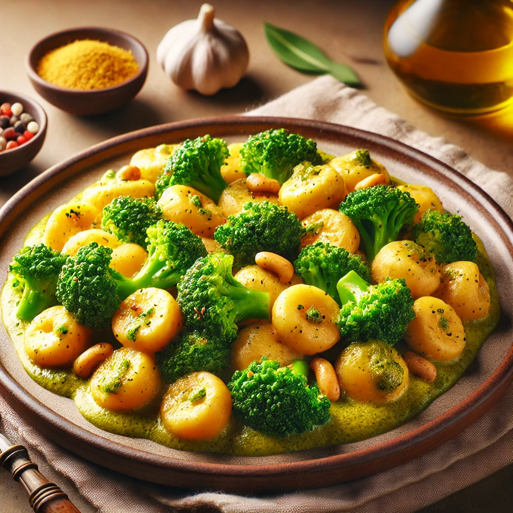 Egyszerű és finom gnocchi brokkolival és fokhagymás szósszal