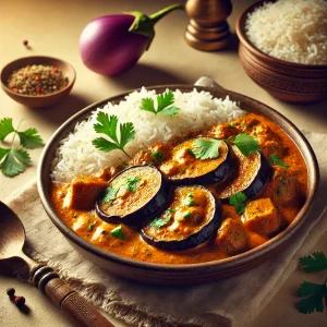 Fűszeres és krémes indiai padlizsán curry kókusztejjel