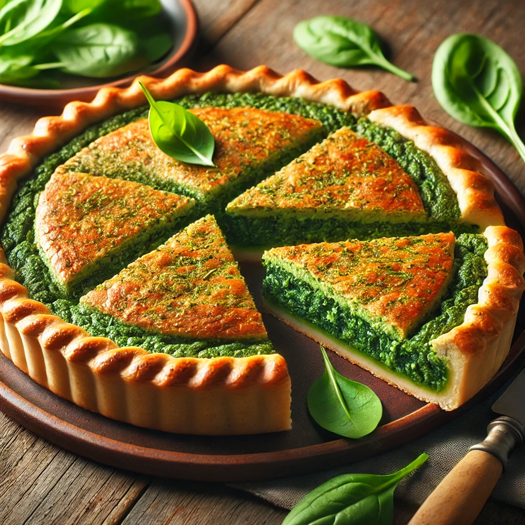 Tápláló és ízletes vegán pite spenóttal.