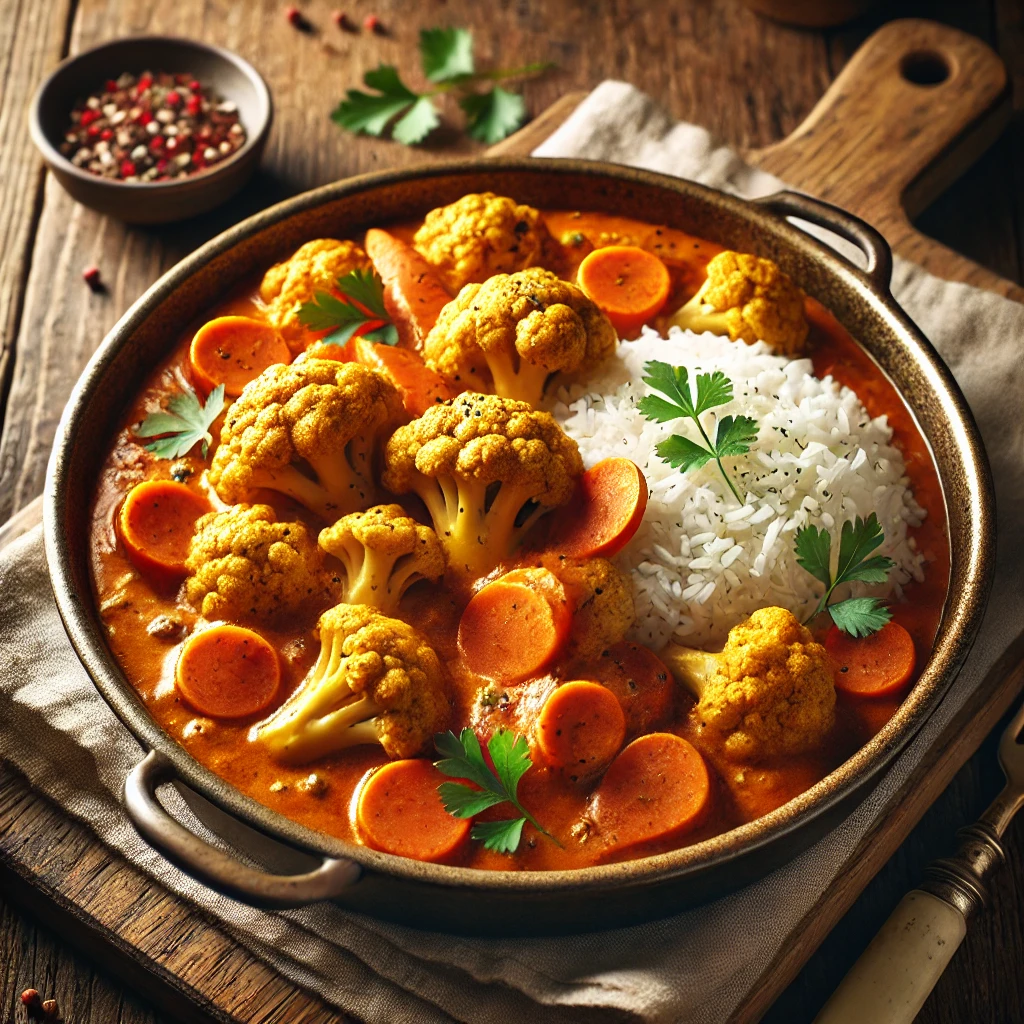 Tápláló és ízletes vegán rakott karfiolos curry
