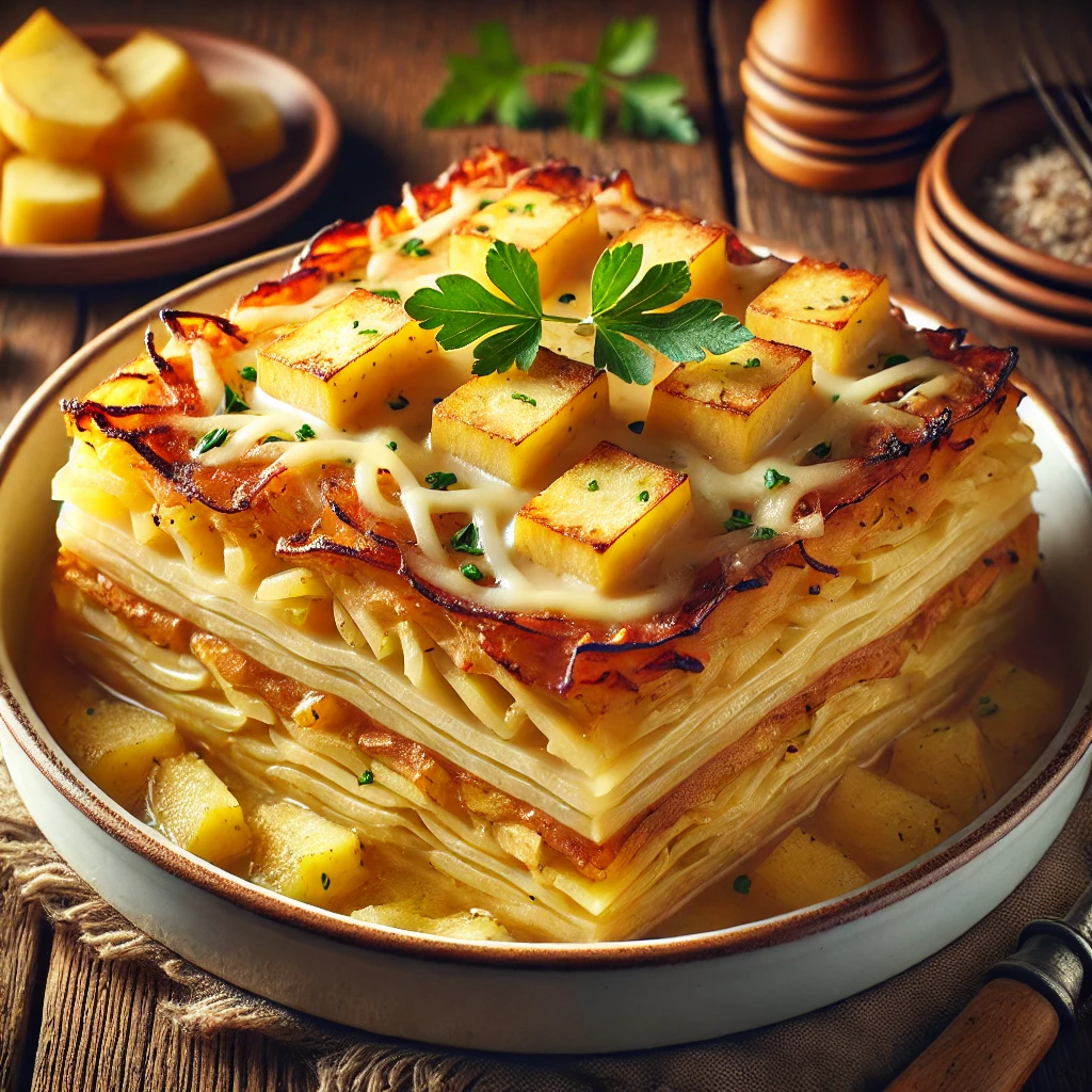 Laktató és egyszerű vegán rakott krumpli