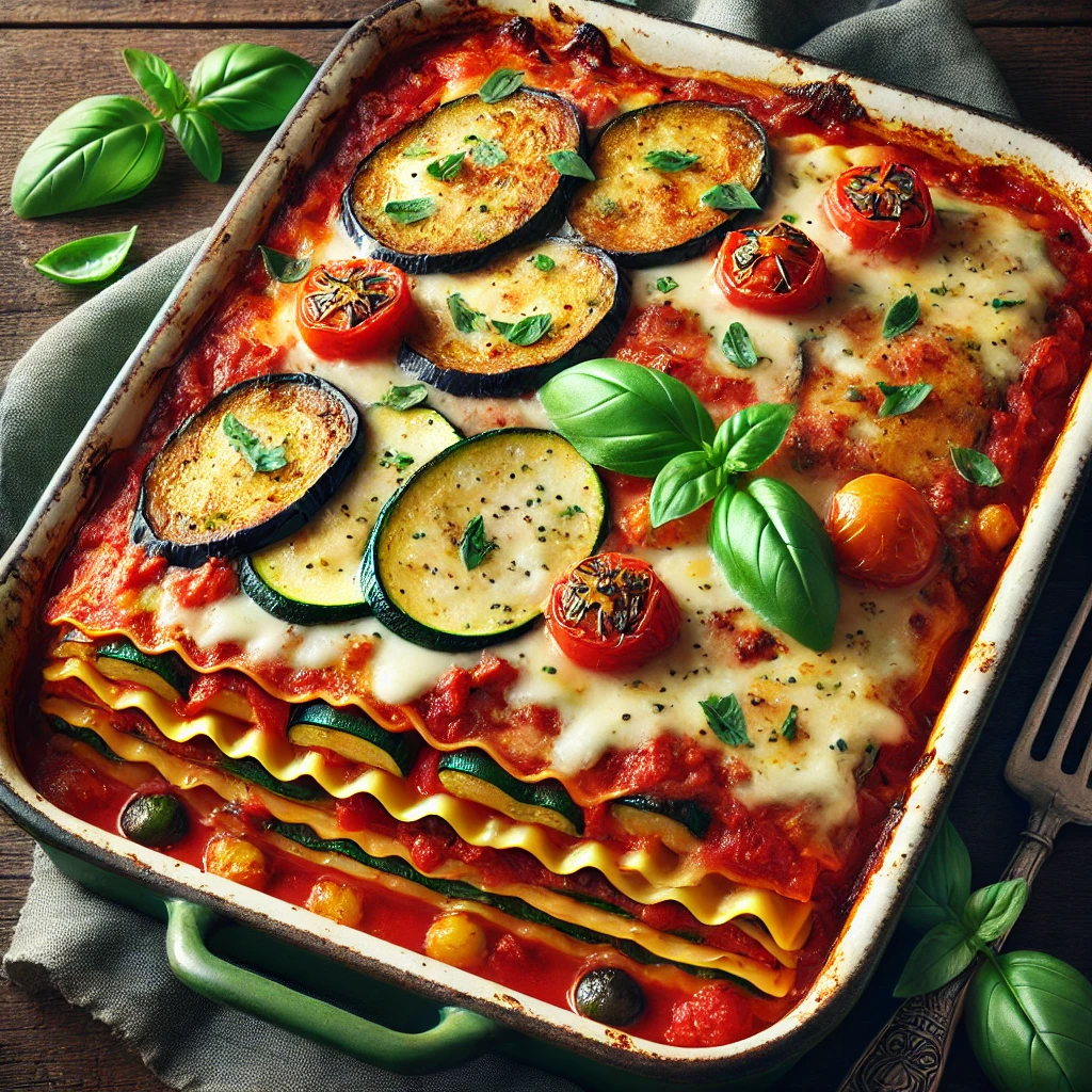 Tápláló és ízletes vegán rakott zöldséges lasagne