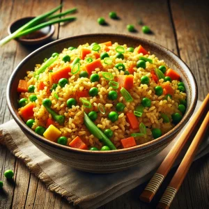 Egyszerű és egészséges ázsiai sült rizs recept.