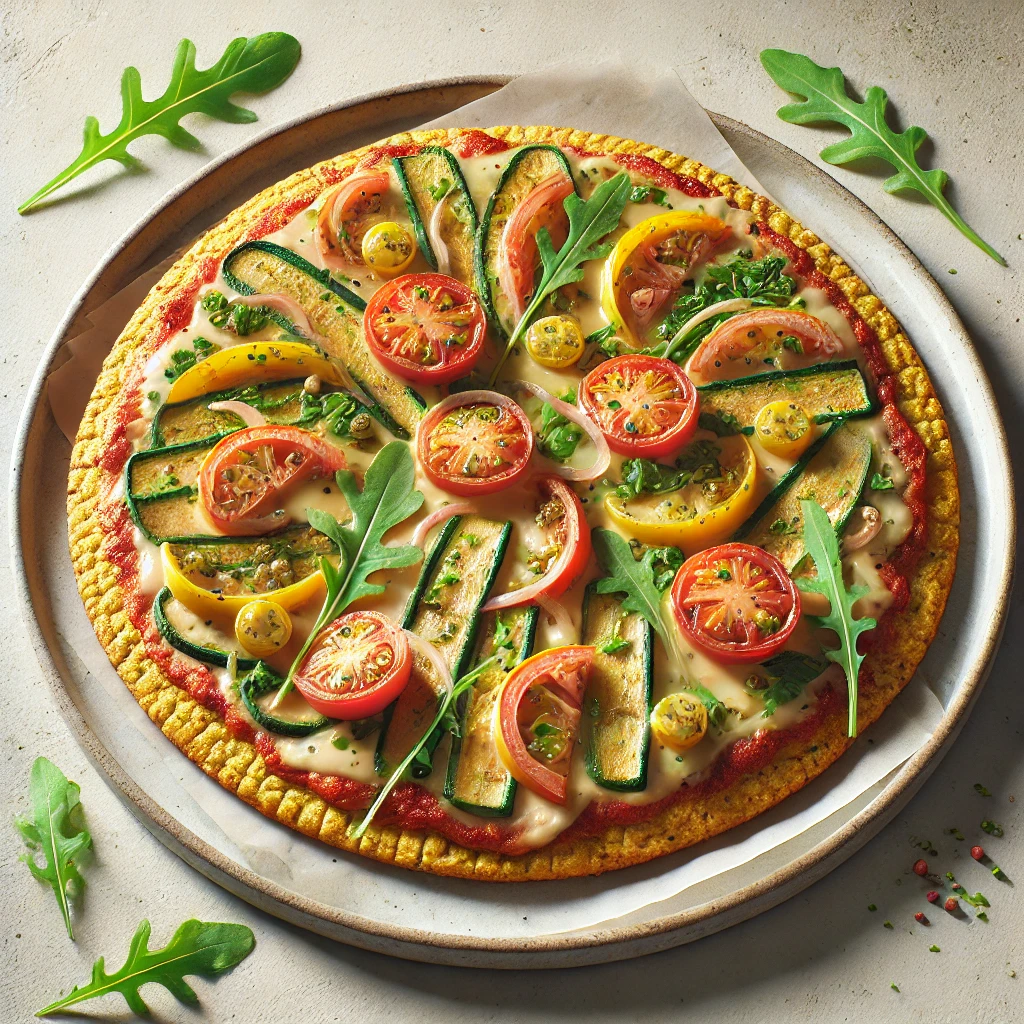 Gyors és tápláló tortilla pizza zöldségekkel és vegán sajttal