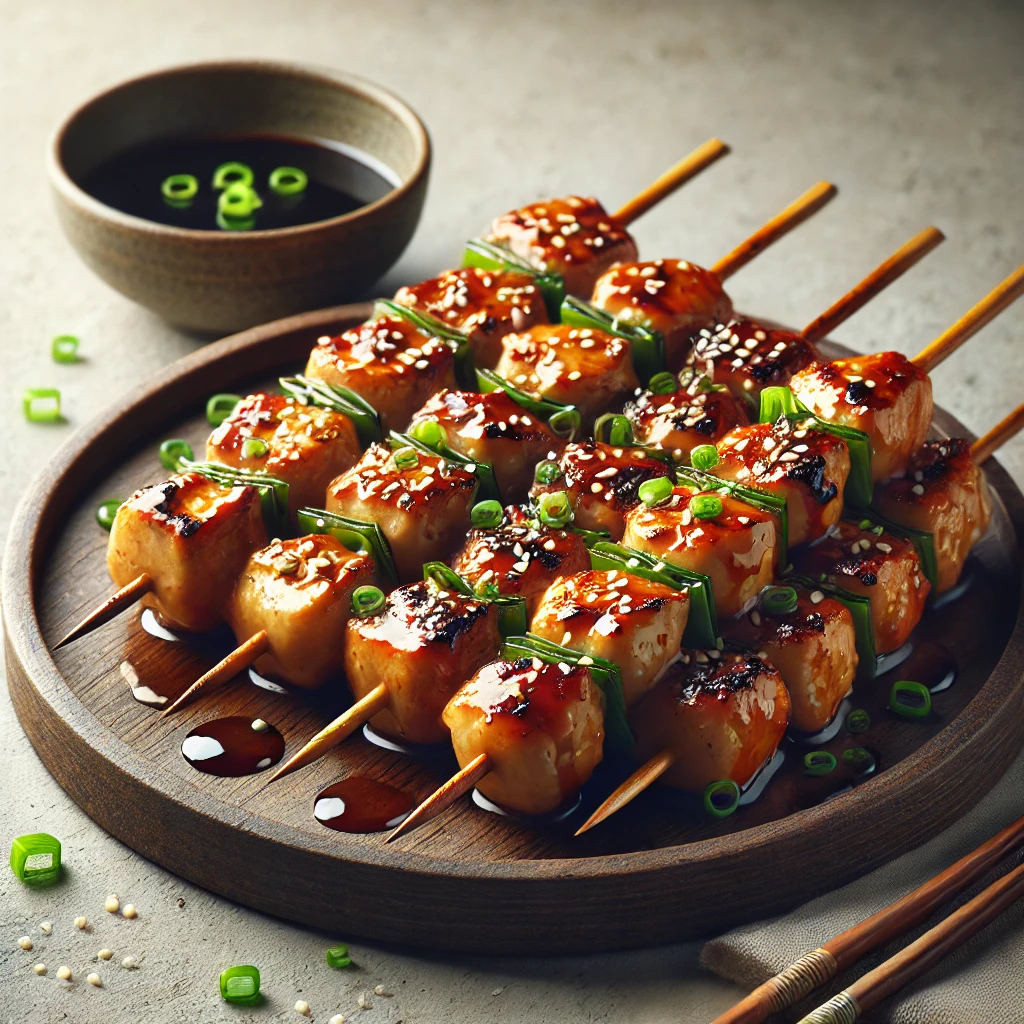 Autentikus japán yakitori grillezett csirkehús