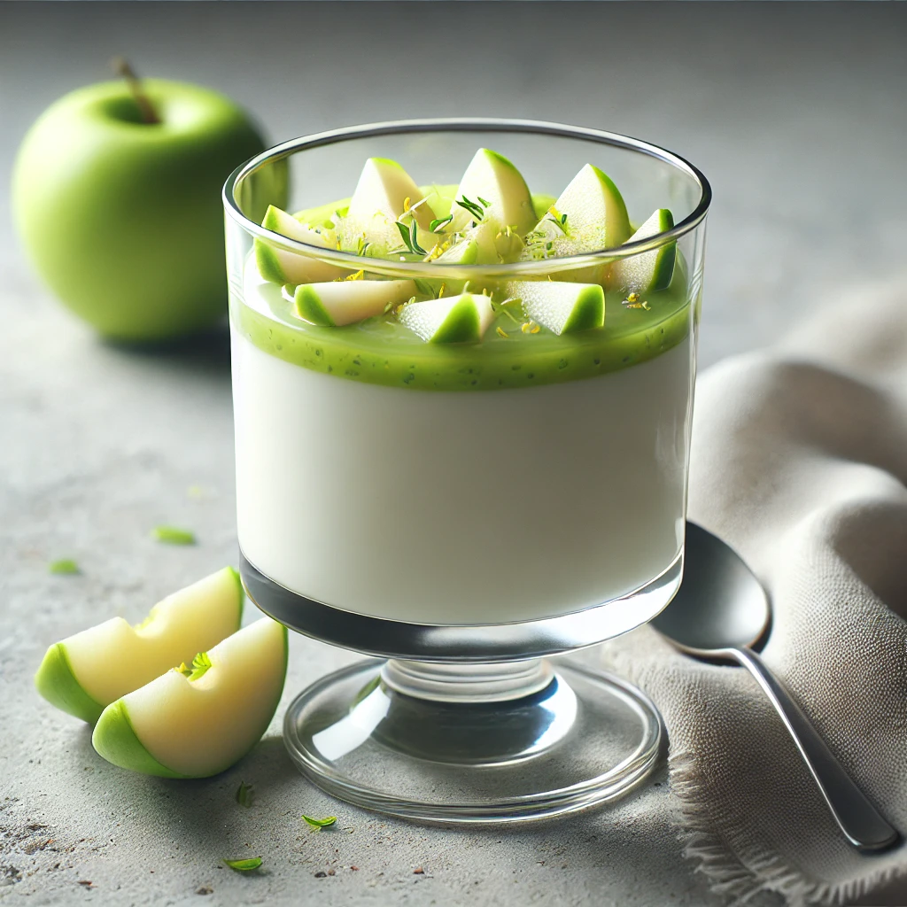 Frissítő panna cotta zöldalmával