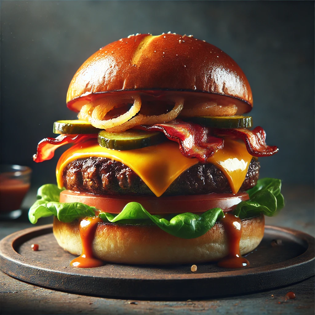 Tökéletes házi készítésű hamburger grillezett hagymával