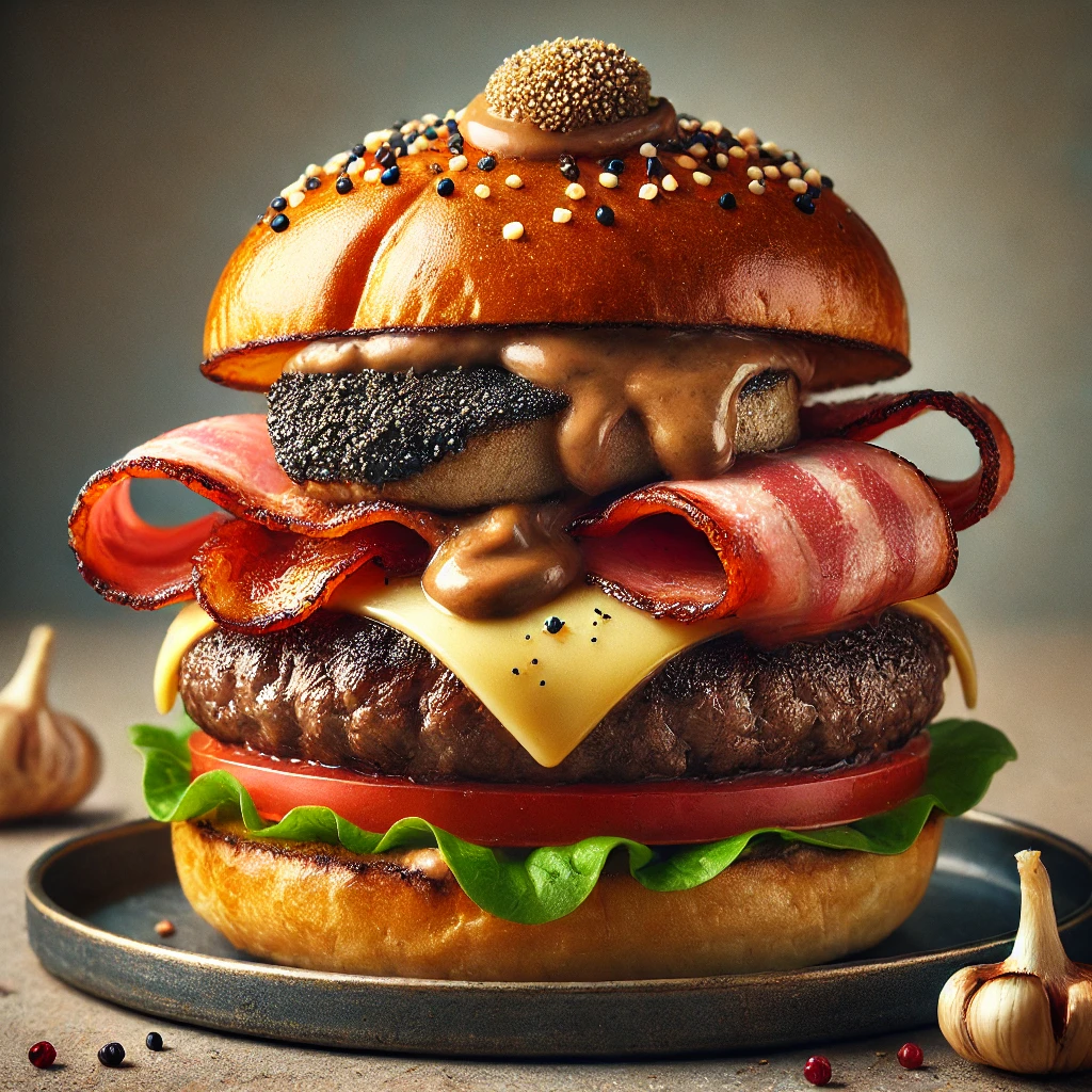 Luxus és ízletes hamburger egyedi összetevőkkel