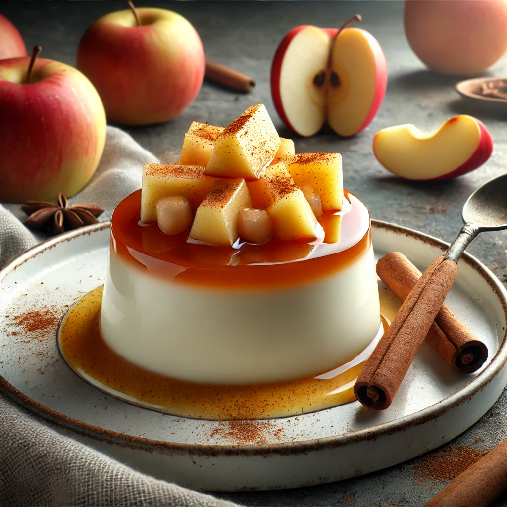 Krémes panna cotta almás-fahéjas ízesítéssel