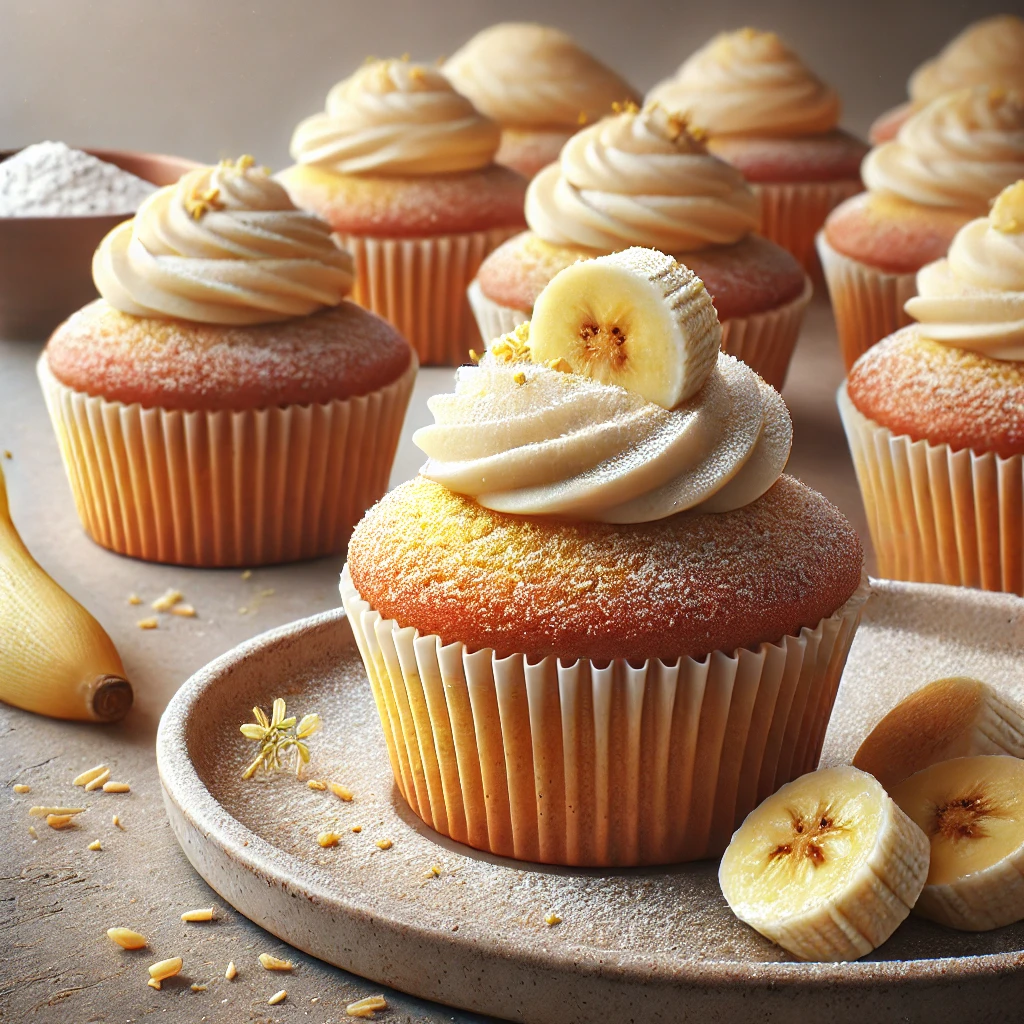 Puha és illatos banános cupcake