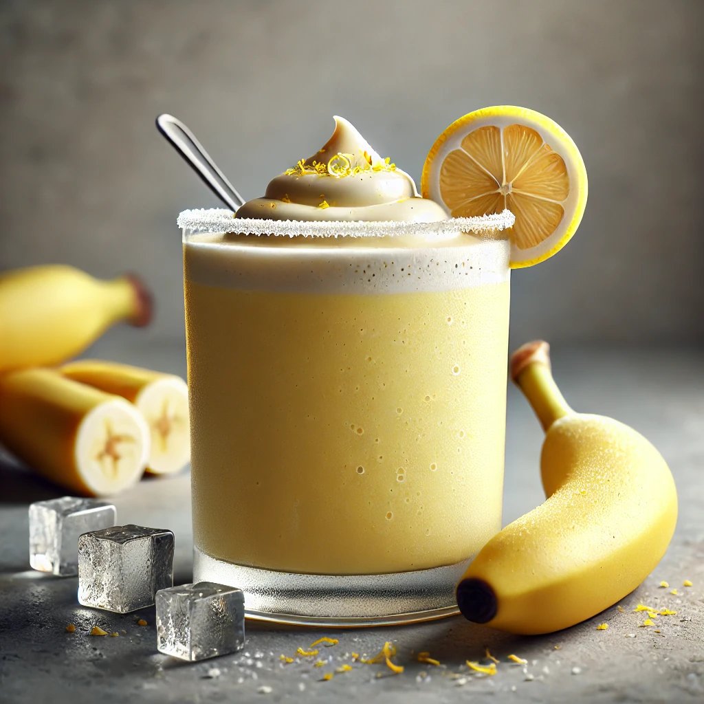Egészséges és frissítő smoothie banánnal és citrommal