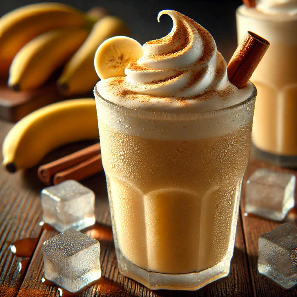 Frissítő, jeges frappé banánnal és rummal