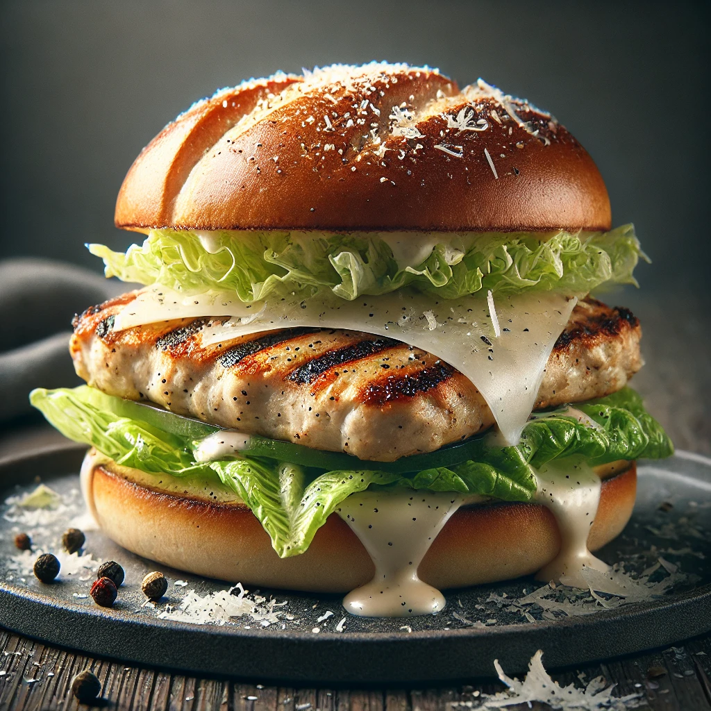Friss és krémes Cézár salátás csirkés hamburger otthon