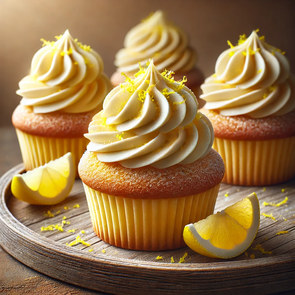 Puha, krémes házi készítésű citromkrémes cupcake