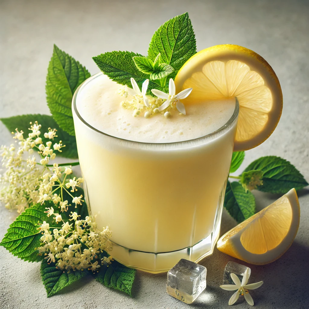 Frissítő és tápláló smoothie citromlével és bodzával