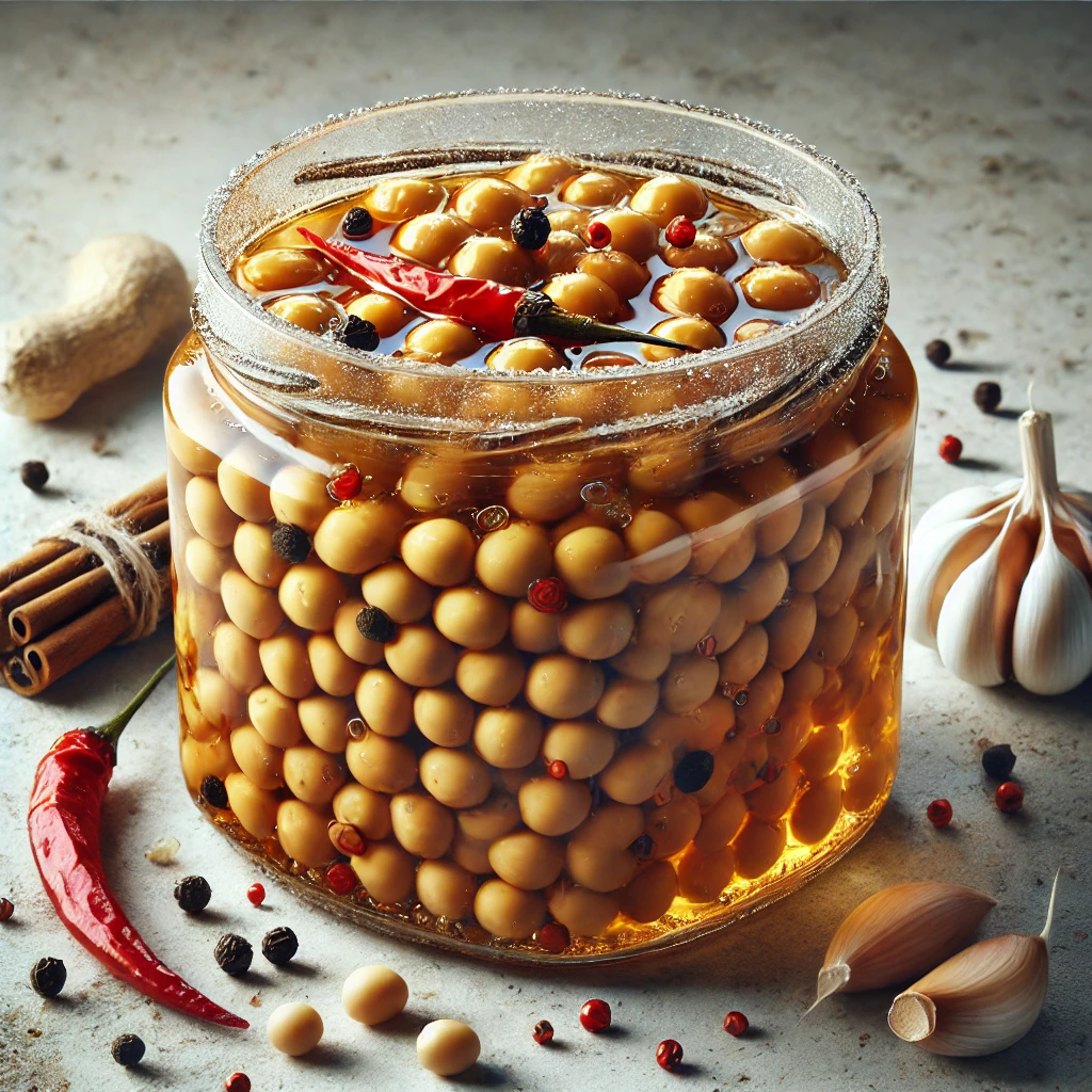 Egészséges és egzotikus japán csípős natto ecetes lében