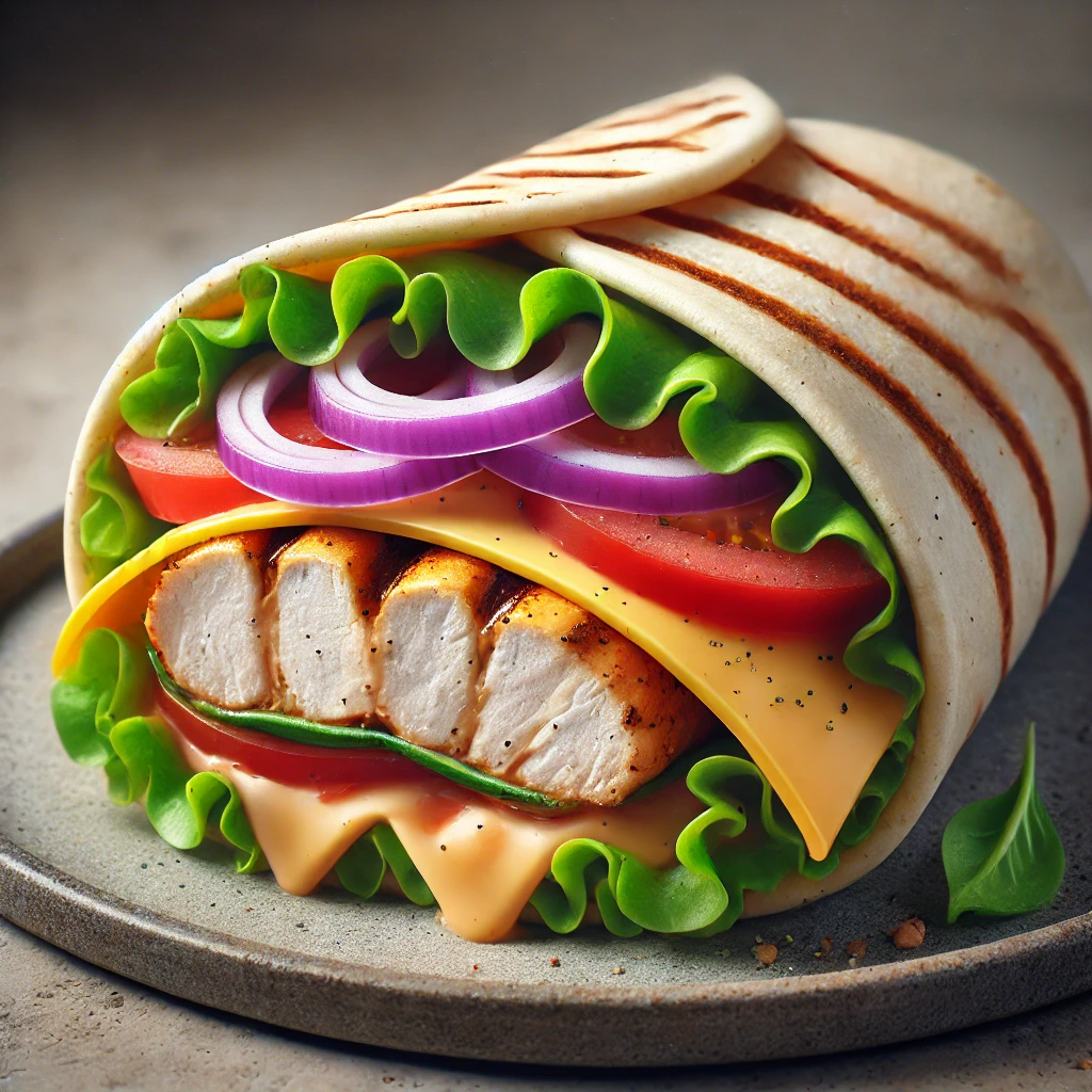 Könnyed és ízletes csirkés wrap burger házilag