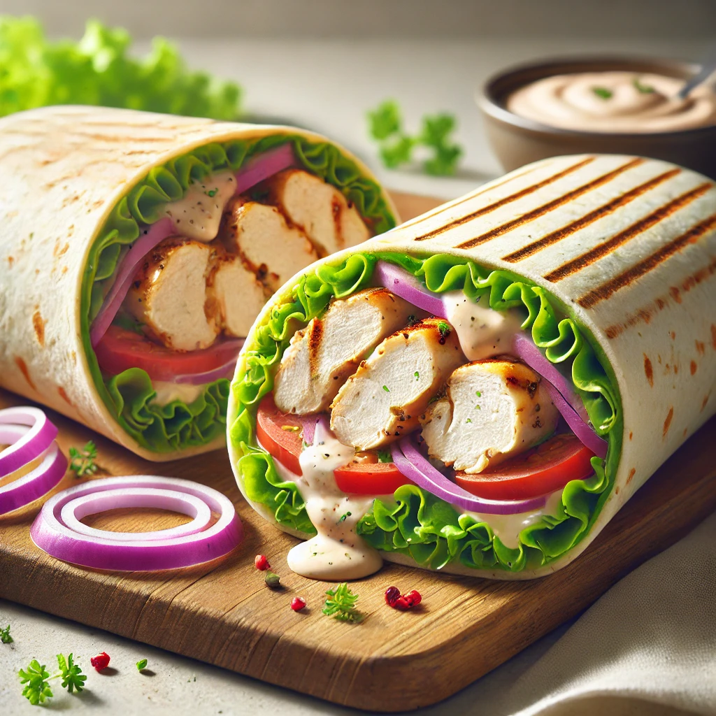Csirkés wrap recept – Egészséges és könnyű tekercs grillezett csirkemellel