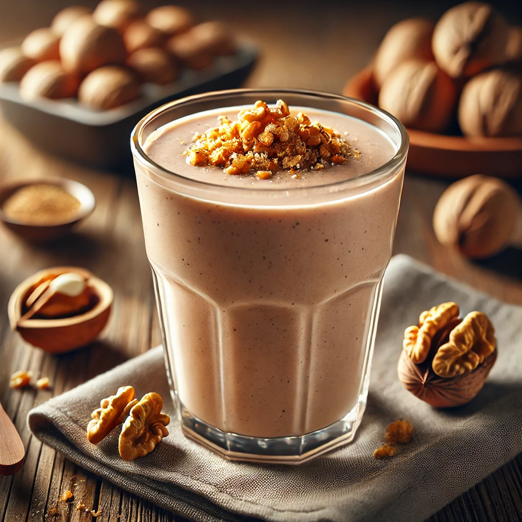 TÃ¡plÃ¡lÃ³ Ã©s Ã­zletes smoothie diÃ³val Ã©s fahÃ©jjal