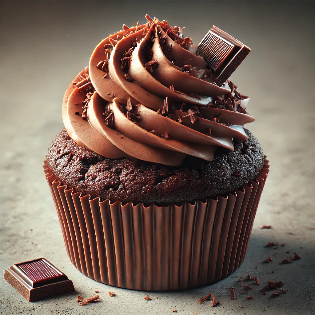 Gazdag és krémes dupla csokoládés cupcake