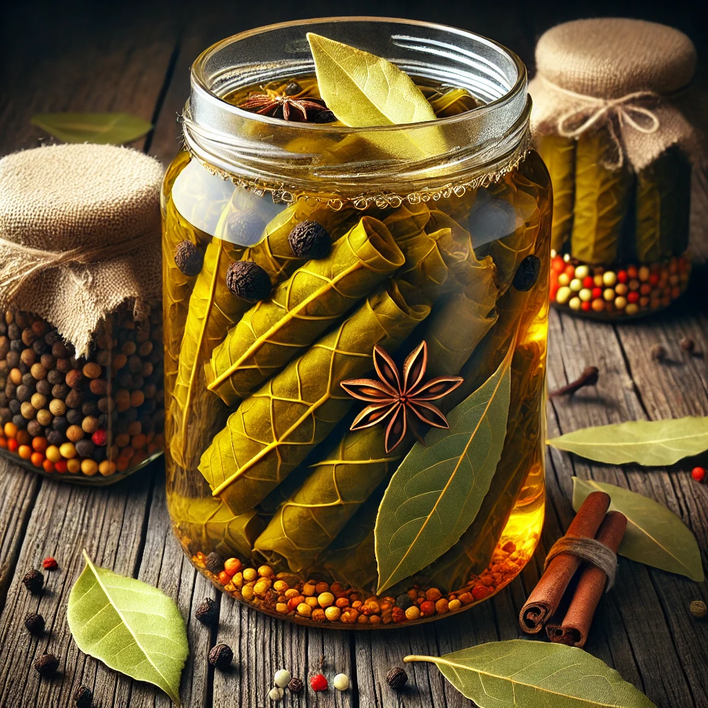 Lágy és kiegyensúlyozott mediterrán savanyított szőlőlevél házilag