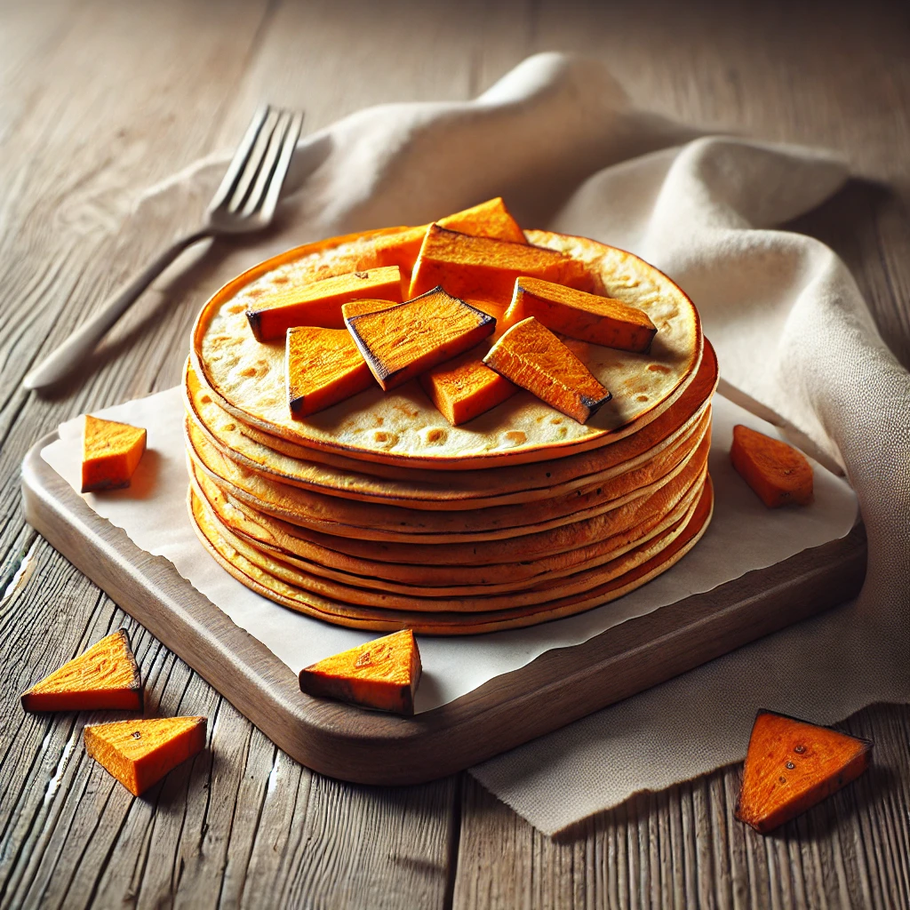 Egyszerű és finom házi tortilla édesburgonyával