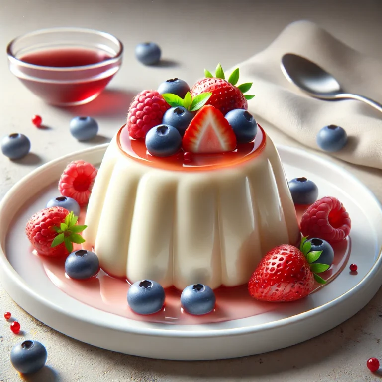 Cukormentes panna cotta tálalva