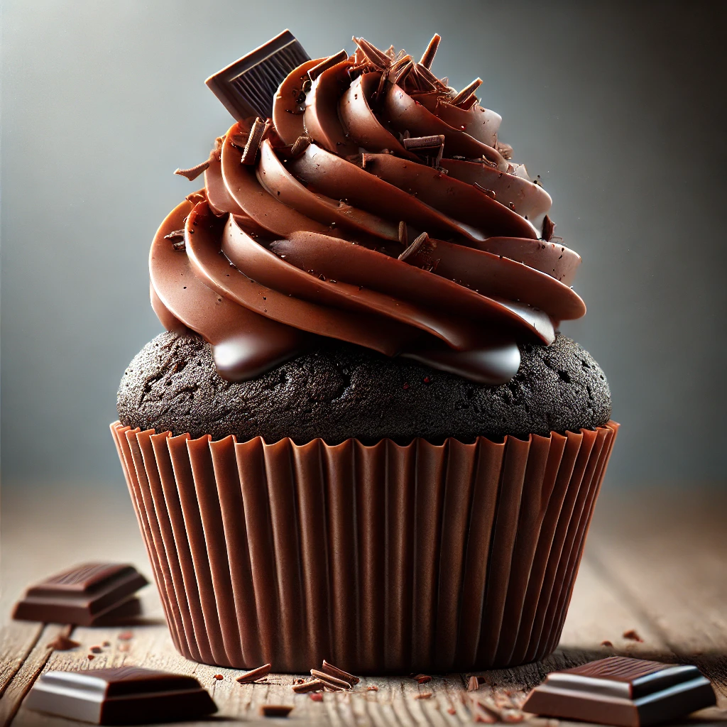 Gazdag és csokoládés cupcake krémes díszítéssel