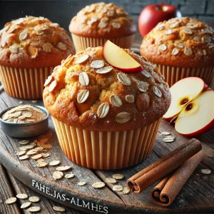 Egészséges muffin zabpehellyel, fahéjjal és reszelt almával