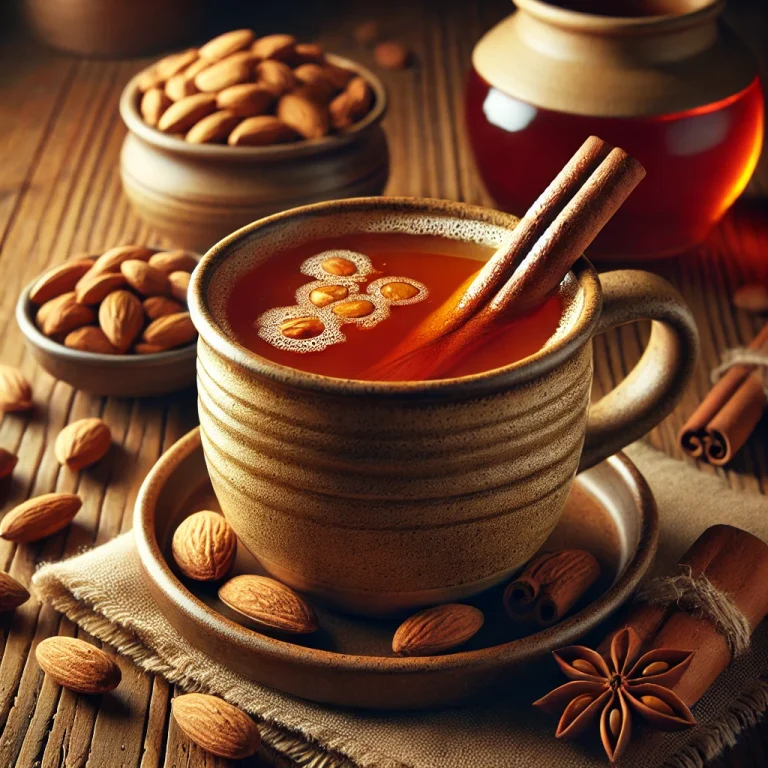 Fahéjas-mandulás tea tálalva