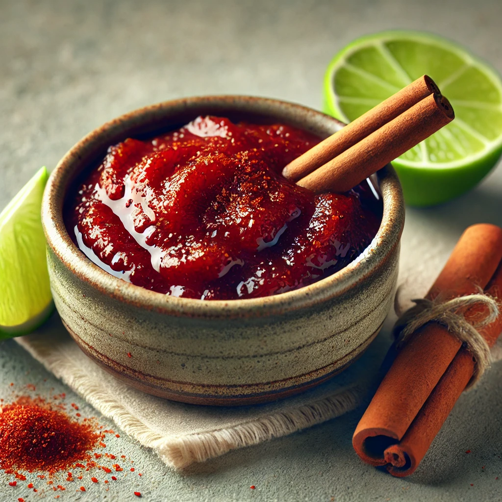 Pikáns és fűszeres chutney paradicsommal, lime-mal és fahéjjal