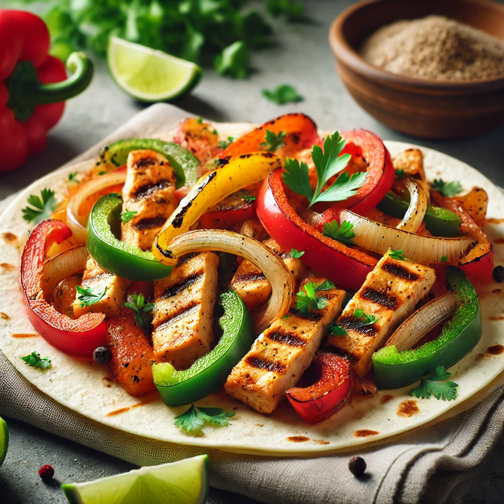 Fűszeres fajitas csirkemellel és roppanós zöldségekkel