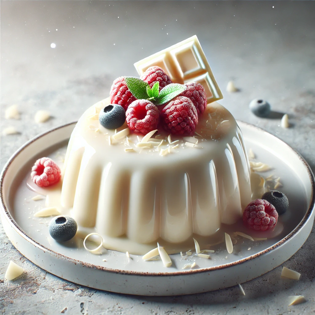 Krémes panna cotta fehér csokoládés ízesítéssel