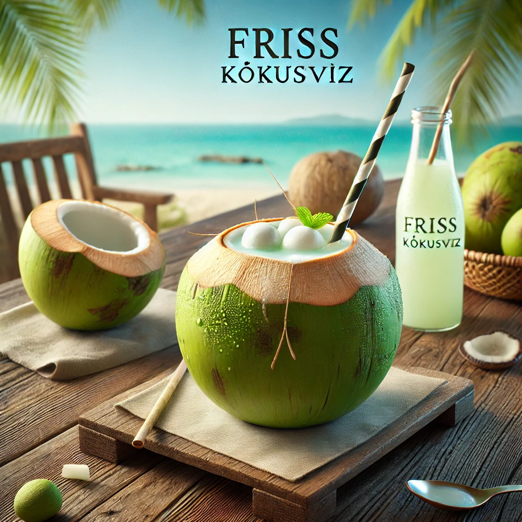 TermÃ©szetes Ã©s frissÃ­tÅ kÃ³kuszvÃ­z kÃ¶zvetlenÃ¼l a kÃ³kuszdiÃ³bÃ³l