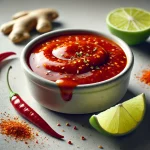 Füstölt paprikás gyömbéres lime chili szósz tálalva