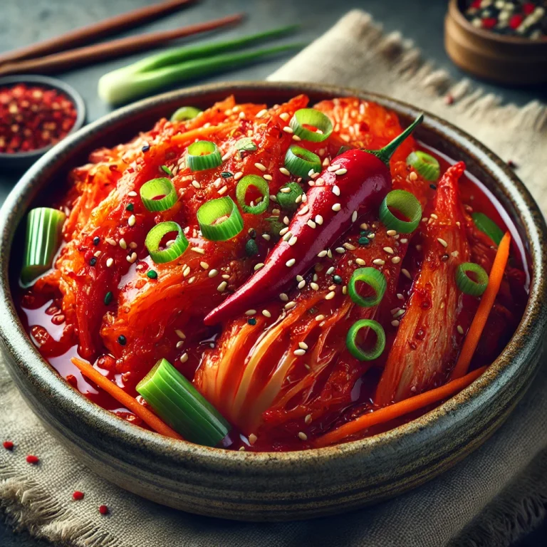 Fűszeres kimchi tálalva