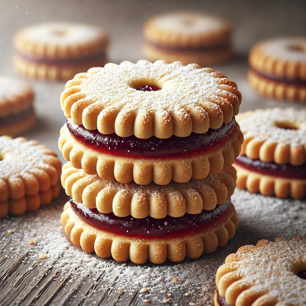 Omlós linzer sütemény gesztenyés és zabpelyhes ízesítéssel, tökéletes desszert