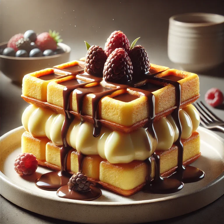 Gofri Puding tálalva