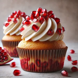 Puha és ízletes gránátalmás cupcake mascarpone krémmel