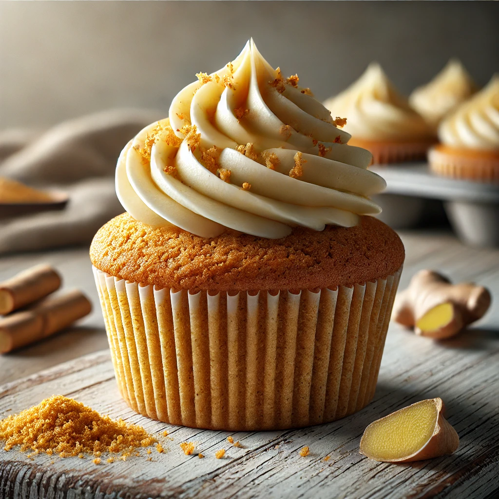 Fűszeres és lágy gyömbéres cupcake krémes díszítéssel