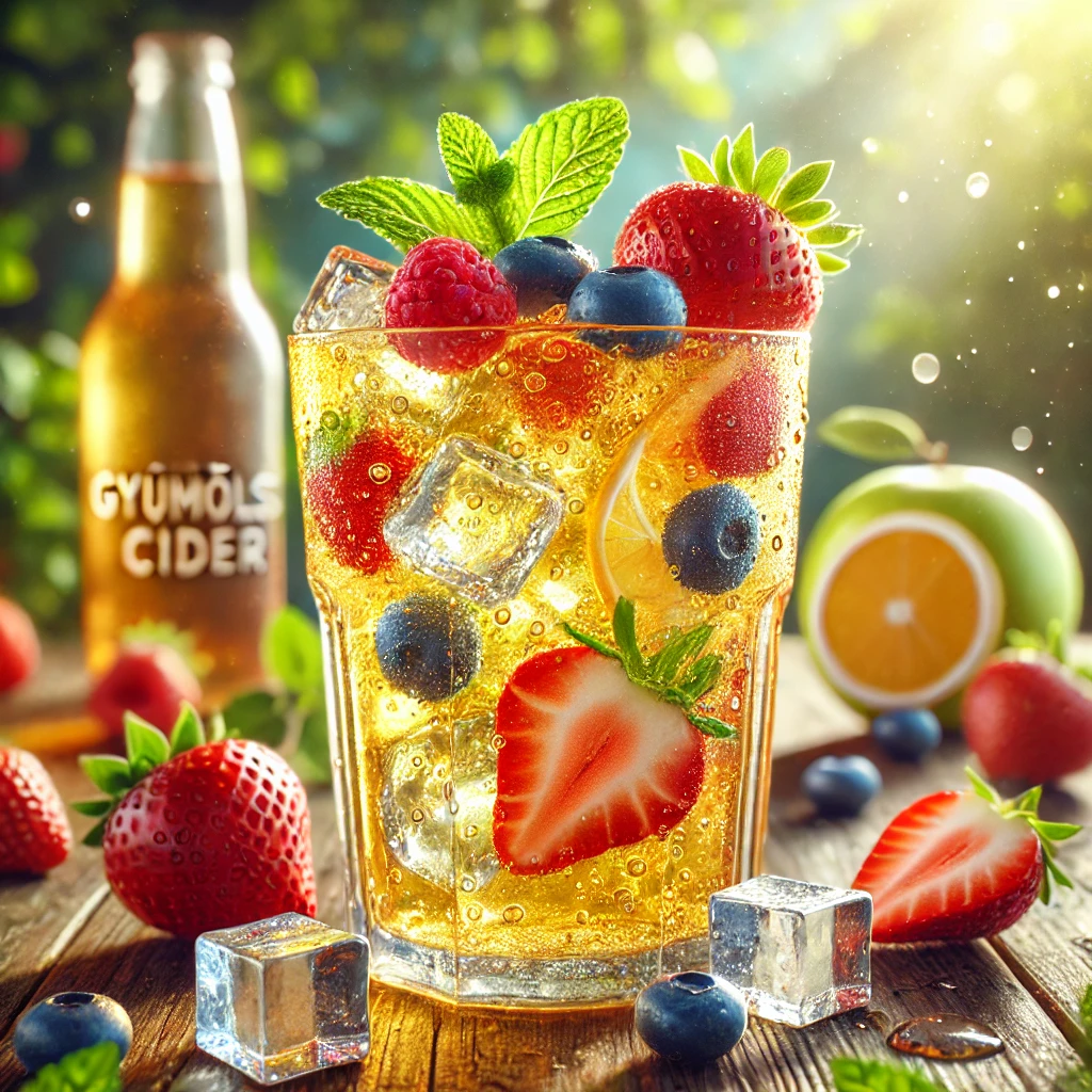 HÅ±sÃ­tÅ, bogyÃ³s gyÃ¼mÃ¶lcsÃ¶kkel gazdagÃ­tott cider nyÃ¡ri napokra