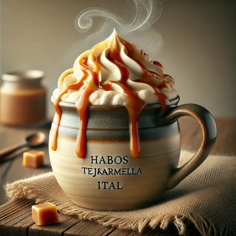 Habos tejkaramella ital bögrében