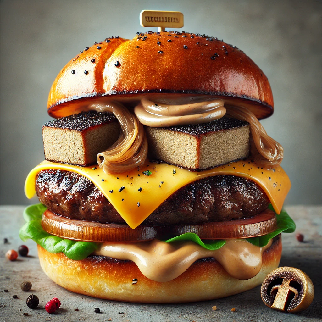 Luxus és ízletes hamburger egyedi összetevőkkel